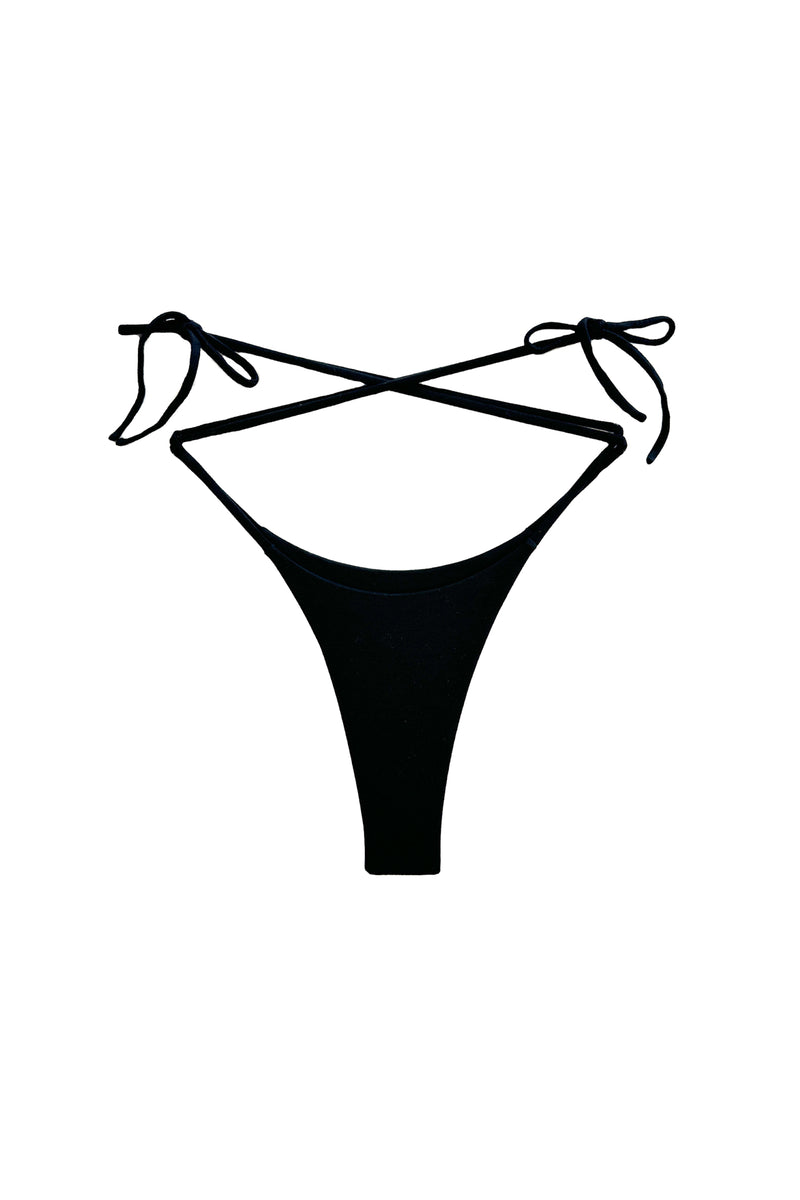 Kaimana Tie Side Bikini Bottom // Cozy Black