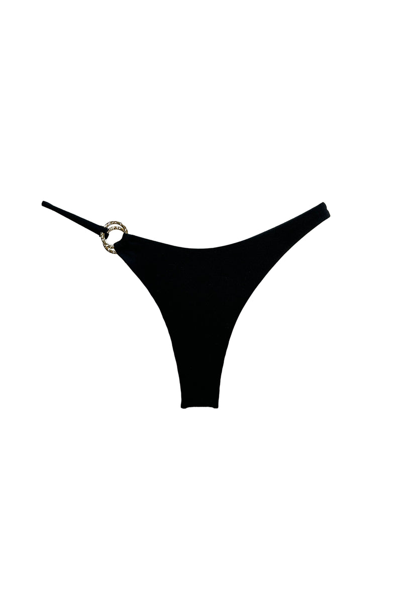 Eclipse Asymmetrical Bikini Bottom // Cozy Black