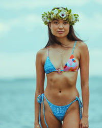 Mega Ring Triangle Bikini Top // Pacific-Spritz Combo