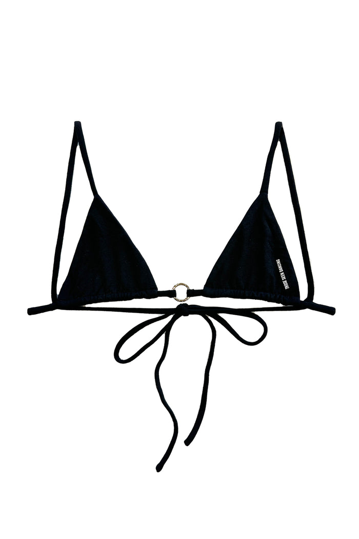 Mega Ring Triangle Bikini Top // Cozy Black