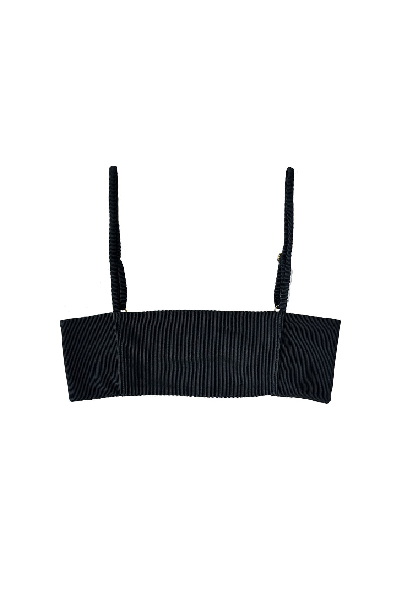 black ribbed bandeau bikini