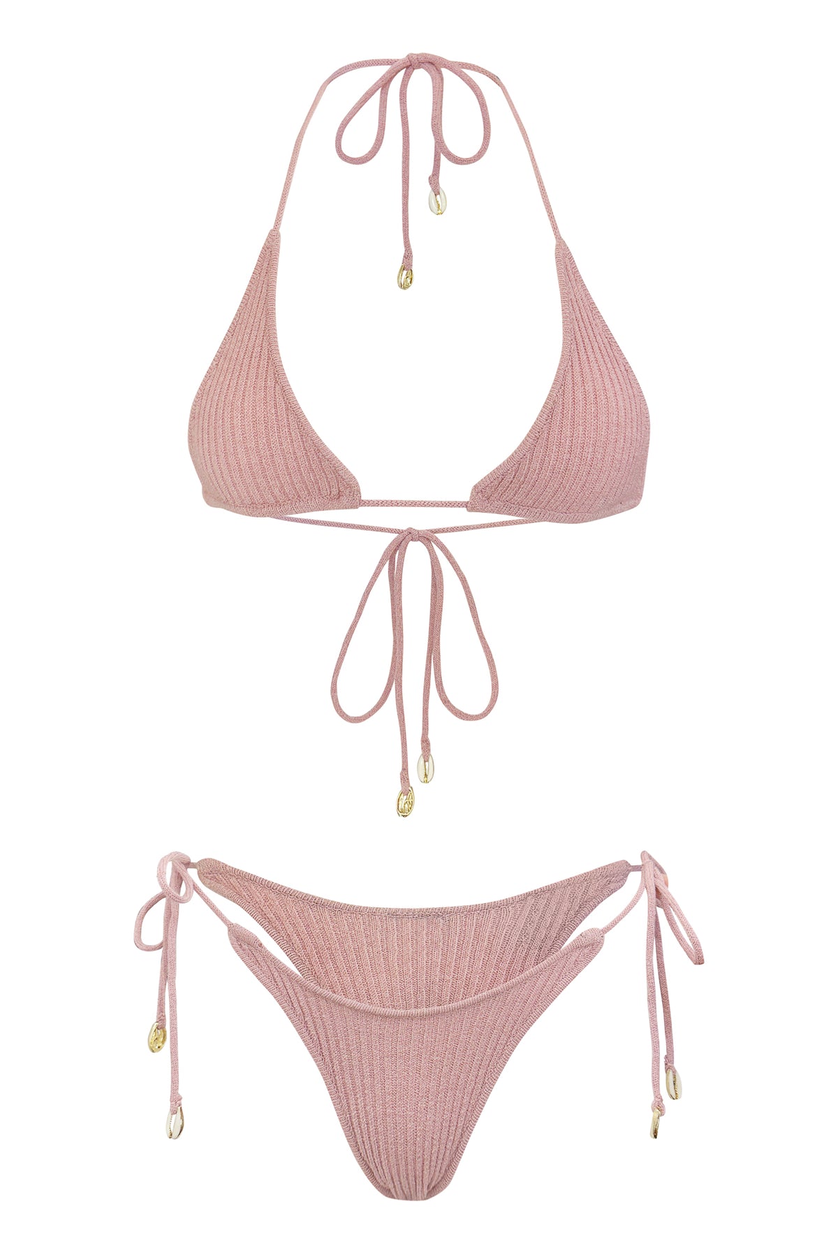 Solstice Knit String Bikini Set Blush Sands Luxury Swimwear