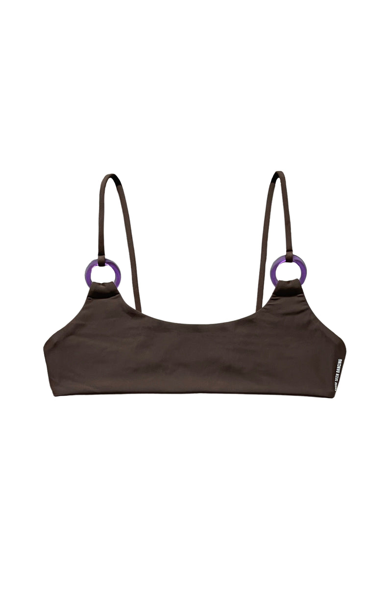 Halo Scoop Neck Bikini Top // Cacao