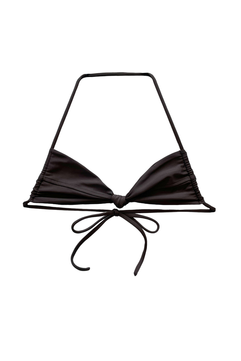Jojo Halter String Bikini Top // Cacao