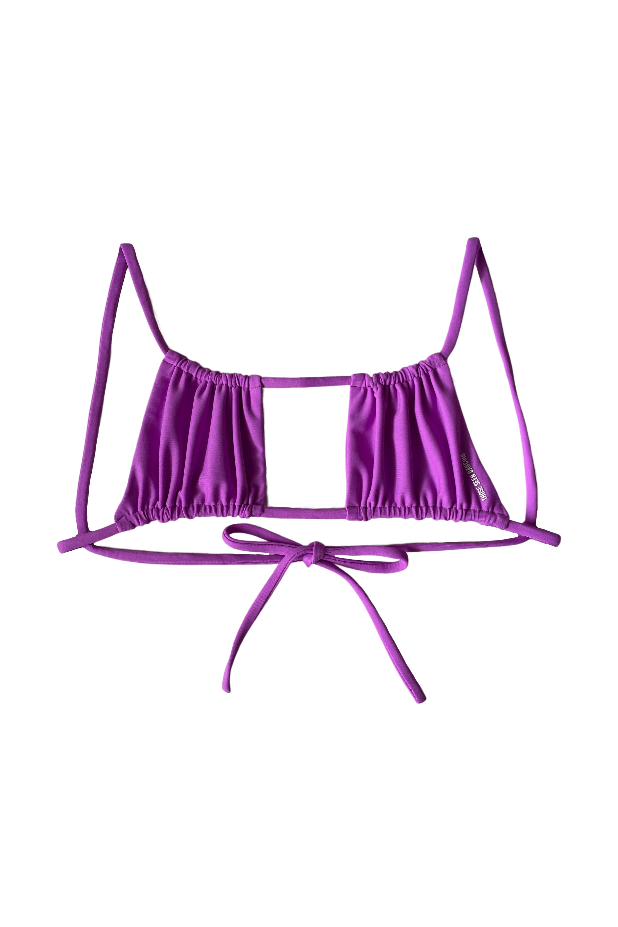 Noa Micro Satin Bikini Top in Lilac